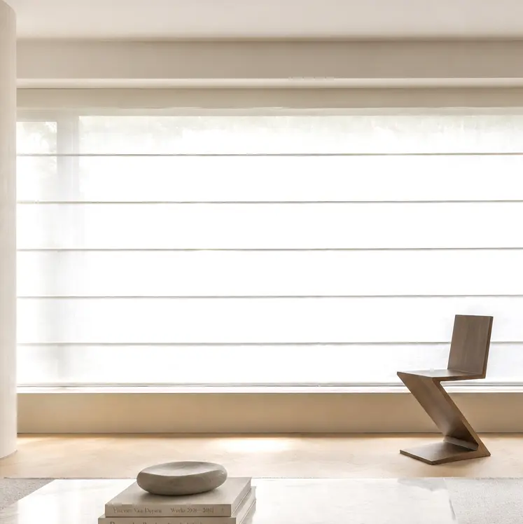 Luxury Automatic Roman Shades Thermal Insulation Fabric for Office