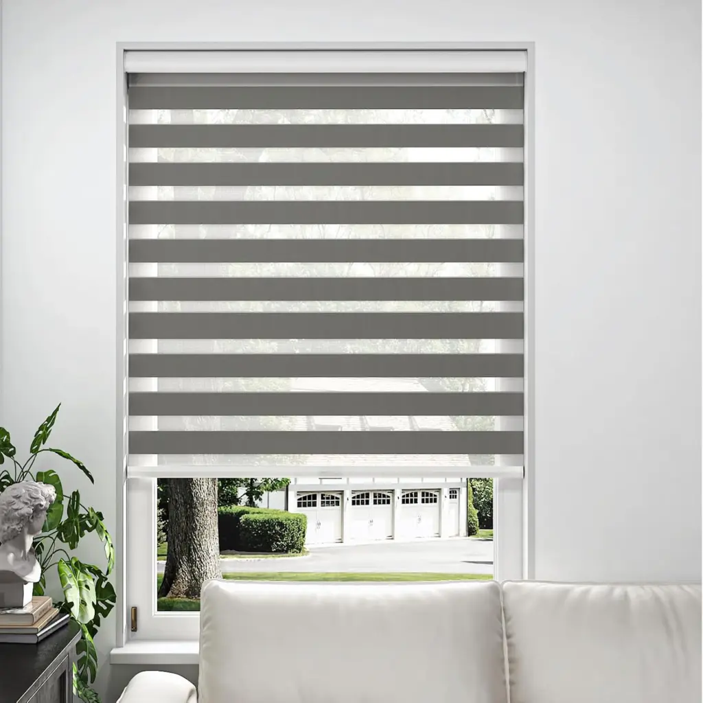 Cordless Zebra Blinds Double Layer Shades for Windows Custom Size Light Filtering Blinds Light Control Privacy Roller Shades