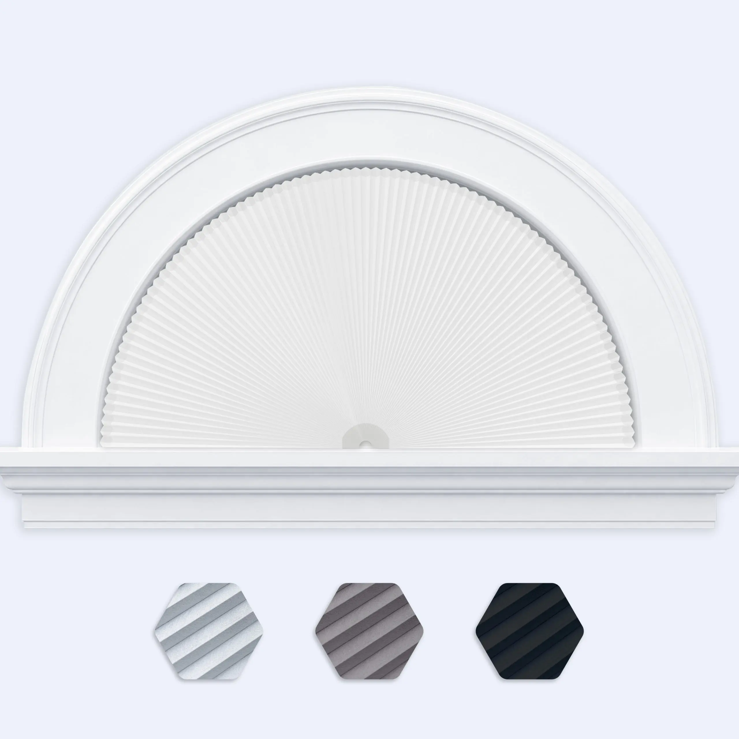 Arch Window Shades Blackout Cellular Shades Cordless No Drill Honeycomb Blinds for Half Circle Windows