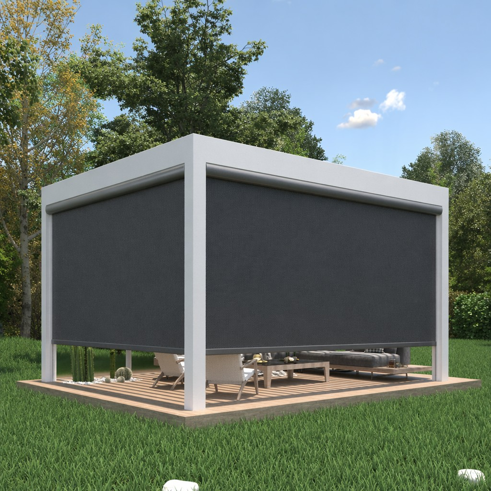 Electric Windproof Zip Track Outdoor Blind for Villa Garden Pergola