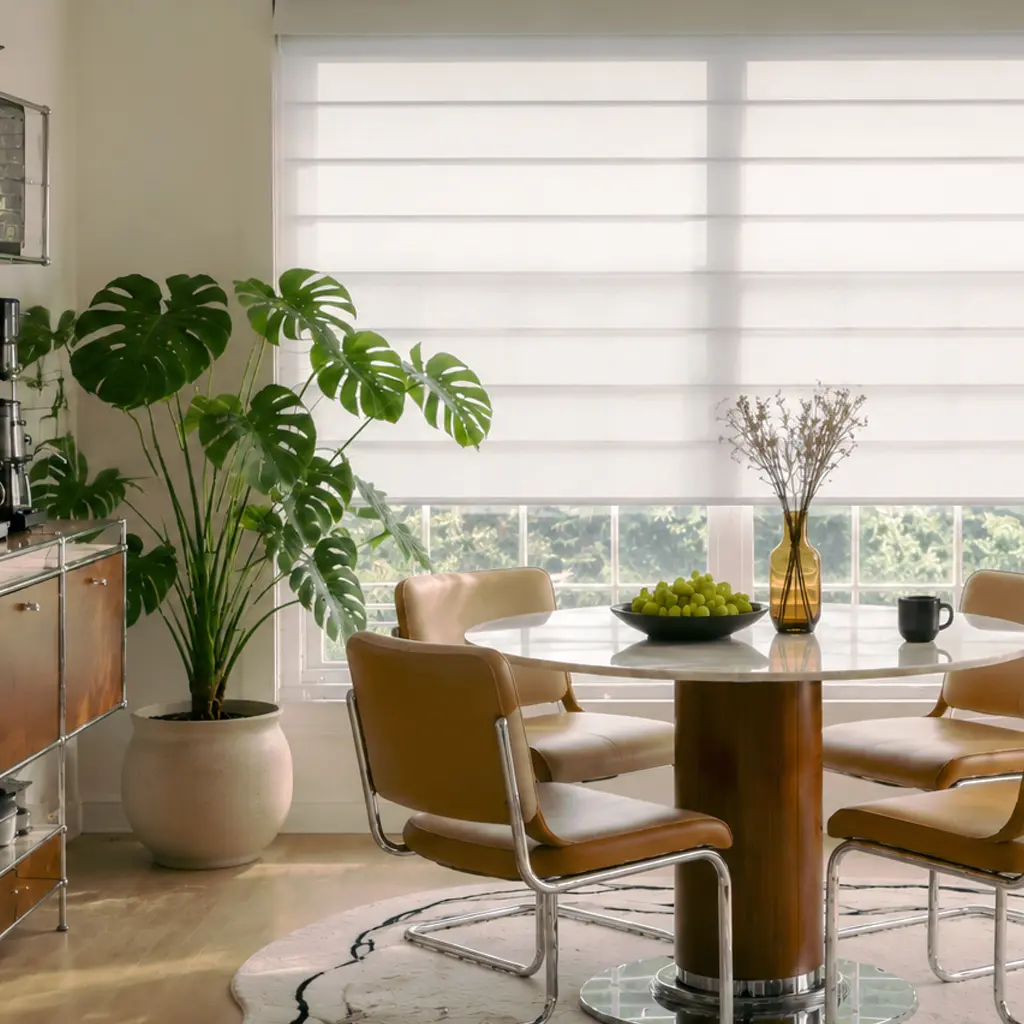 Luxury Automatic Roman Shades Thermal Insulation Fabric for Office