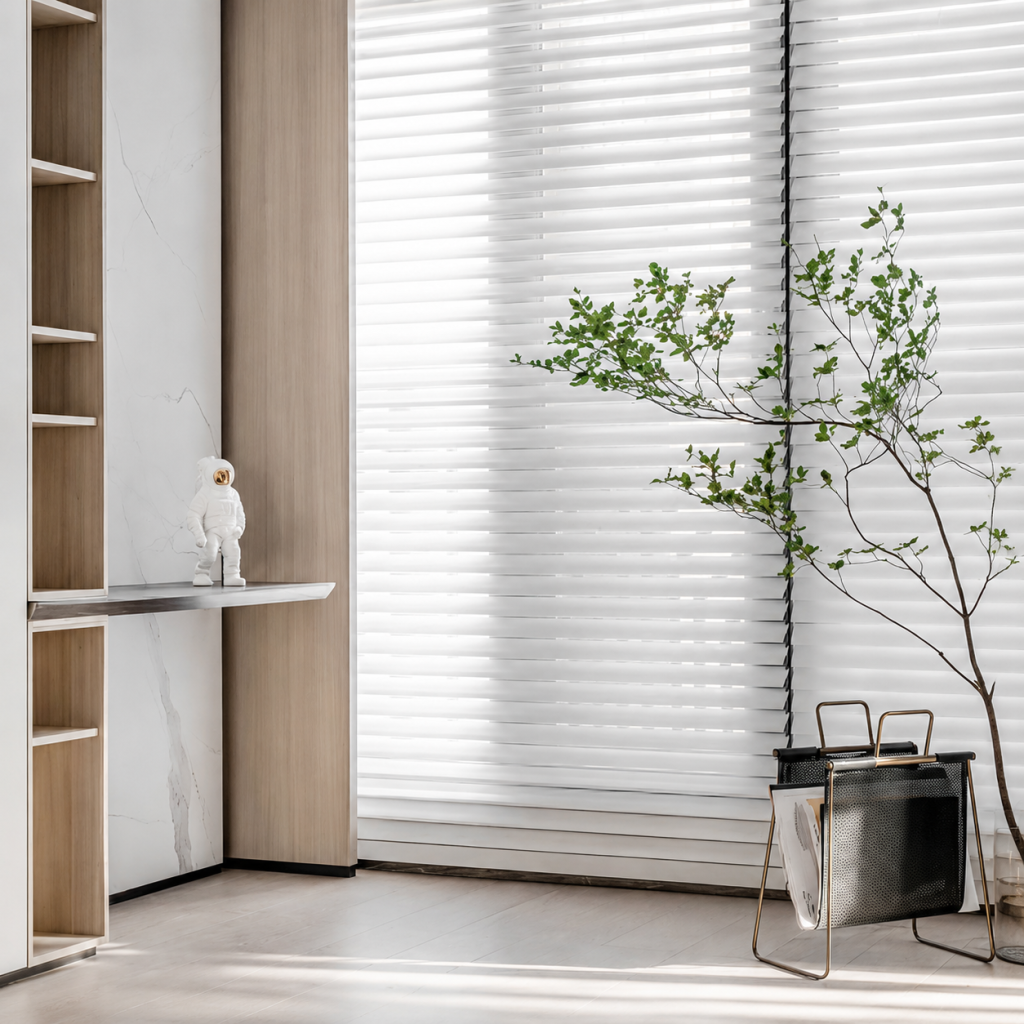 Premium Sheer Horizontal Blinds Light Filtering Design for Living Room