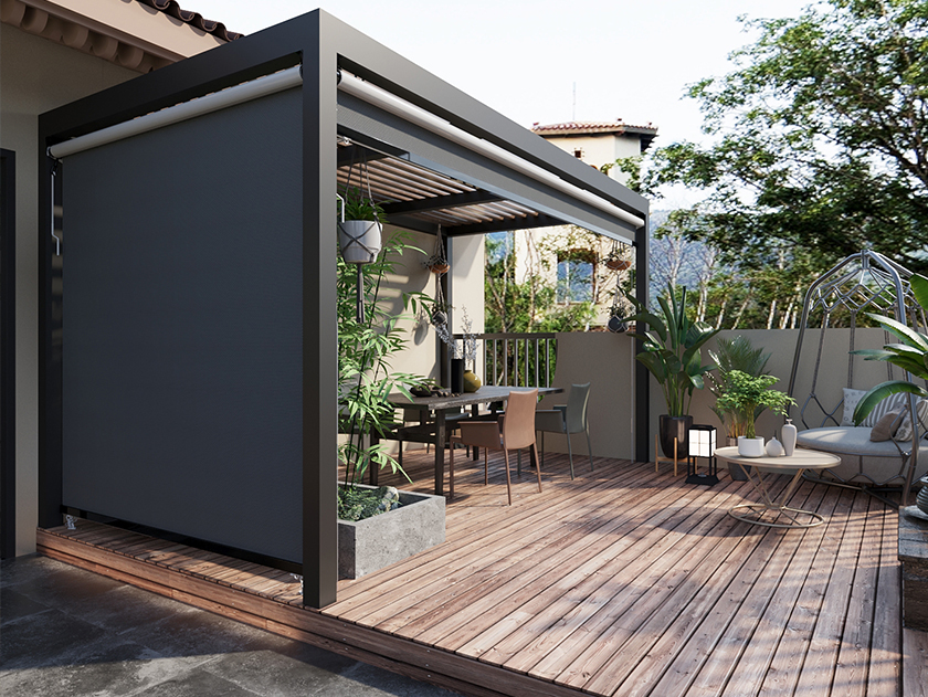 Smart Windproof Waterproof Outdoor Roller Blind for Modern Villa Patio