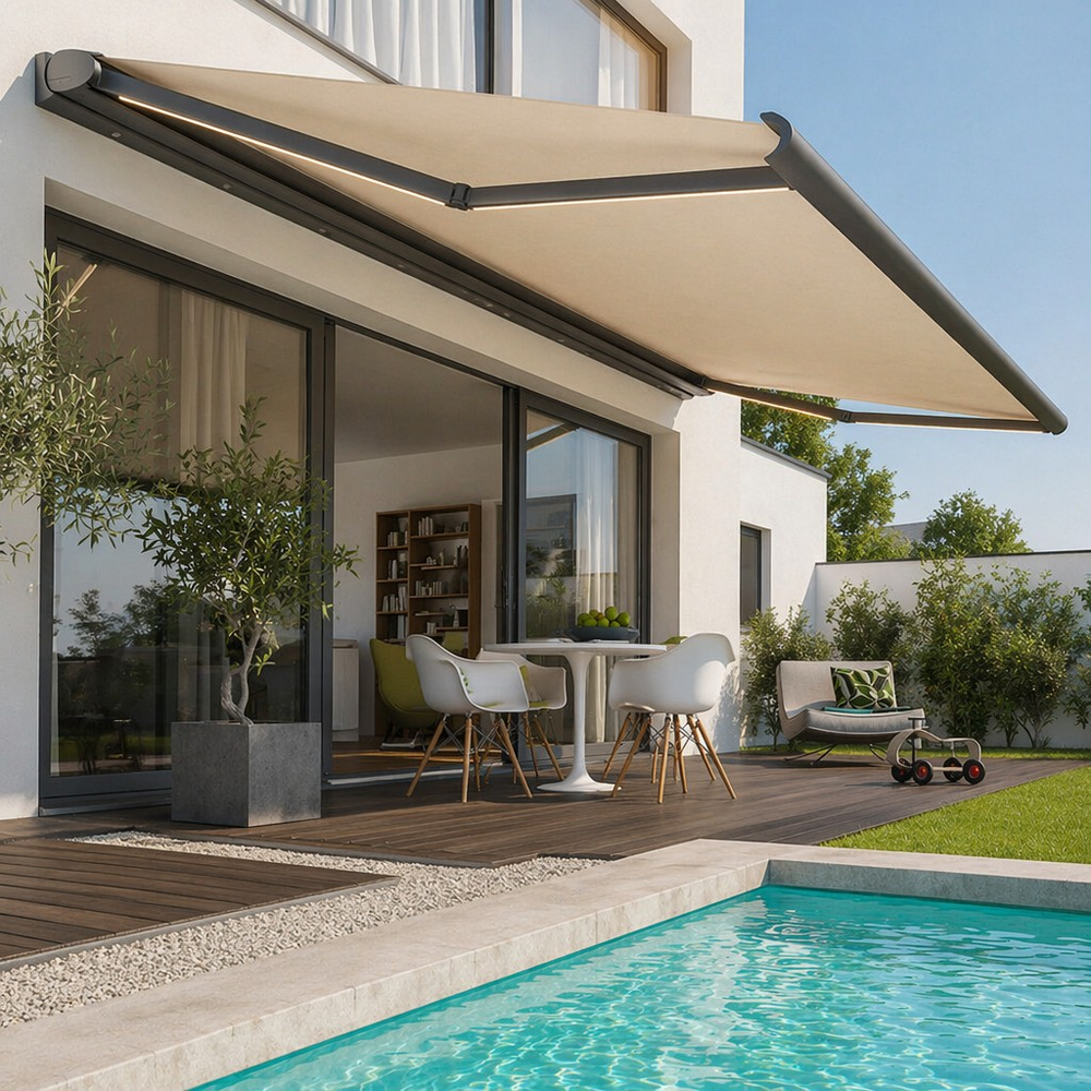 Motorized Heavy Duty Aluminum Awning for Villa Garden Outdoor Terrace