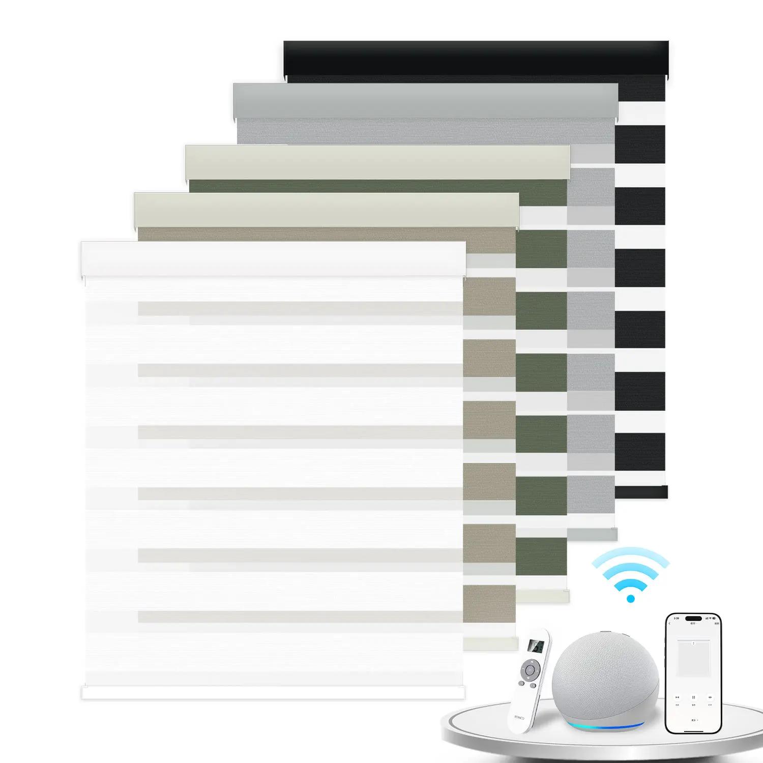 Motorized Zebra Blinds with Remote